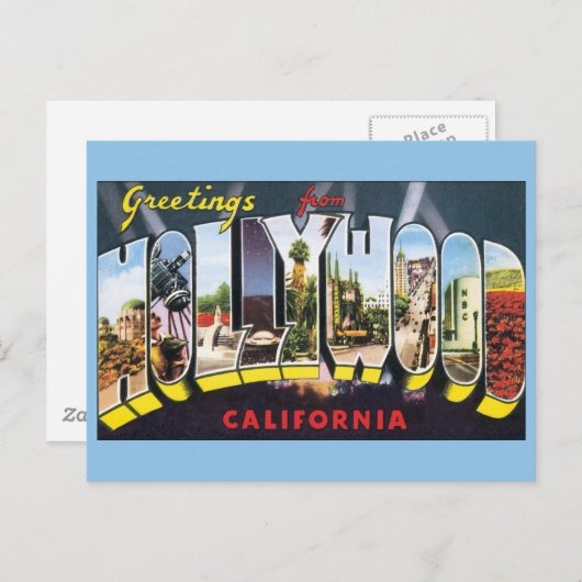 ハリウッド・カリフォルニアからのヴィンテージ旅行案内書 ポストカード (正面/裏面)
