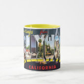 ハリウッド・カリフォルニアからのヴィンテージ旅行案内書 マグカップ (中央)
