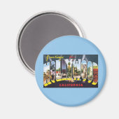 ハリウッド・カリフォルニアからのヴィンテージ旅行案内書 マグネット (正面/裏面)