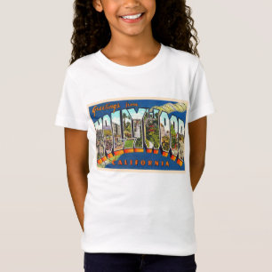 ハリウッド·カリフォルニア·ヴィンテージ·ラージ·レター·ポストカード Tシャツ