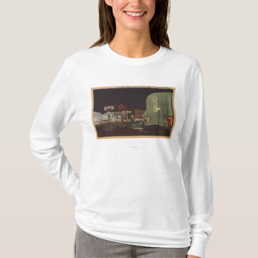 ハリウッド、カリフォルニア-日没からのつる植物の通り Tシャツ (正面)
