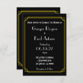 ハリウッド/ギャツビー/クラシック20のアールデコ予算 招待状 (正面/裏面)