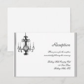 ハリウッド グラマラス シャンデリア ウェディング レセプション エンクロージャーカード (正面/裏面)
