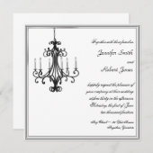 ハリウッド グラマラス シャンデリア ウェディング 招待状 (正面/裏面)