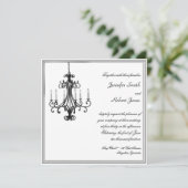 ハリウッド グラマラス シャンデリア ウェディング 招待状 (スタンド正面)