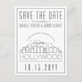 ハリウッド | スタイル化されたスカイライン・セーブ・ザ・デート ポストカード (正面)