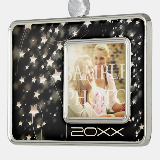 ハリウッド・スターのカスタムな写真年 シルバープレートフレームオーナメント (左)
