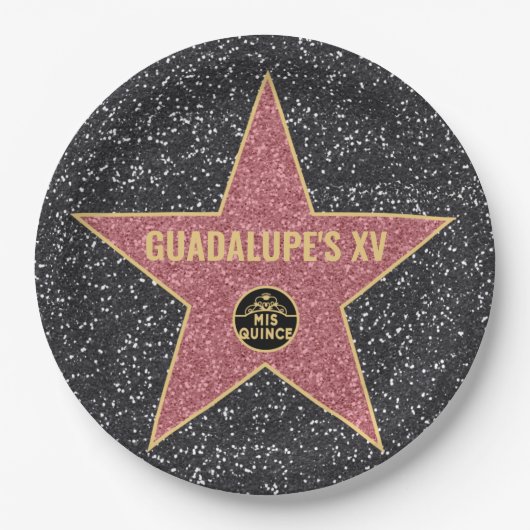 ハリウッド·スター·ミスXVバースデー·パーティー·プレート ペーパープレート (正面)