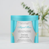 ハリウッド ティール シルバー カーテン バット ミッツヴァー スクエア 招待状 (スタンド正面)