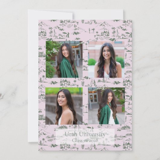 ハリウッド トワレ コケット 5 枚の写真のお知らせ 招待状 (裏面)