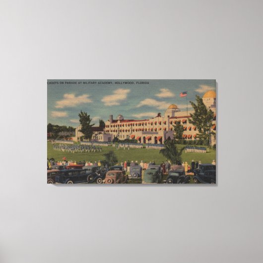 ハリウッド，フロリダ州 – 軍隊アカデミーでのカデットパレード キャンバスプリント (正面)