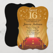 ハリウッド レッドカーペット スイート16 誕生日 招待状 (正面/裏面)