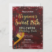 ハリウッド レッドカーペット 階段 SWEET 18 18歳のパーティー 招待状 (正面)