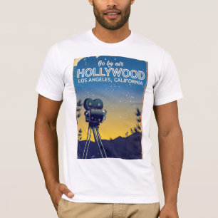 ハリウッド・ロサンゼルス・カリフォルニアの旅行ポスター Tシャツ