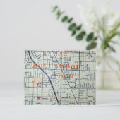 ハリウッド、CAヴィンテージマップポストカード ポストカード (スタンド正面)