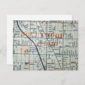 ハリウッド、CAヴィンテージマップポストカード ポストカード (正面/裏面)