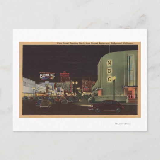 ハリウッド, CA – サンセットからのつる植物通り ポストカード (正面)