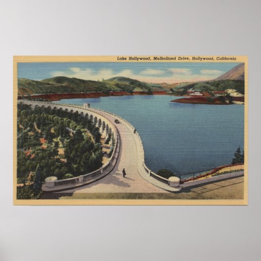 ハリウッド、CALake Hollywood & Mulholland Drive ポスター (正面)