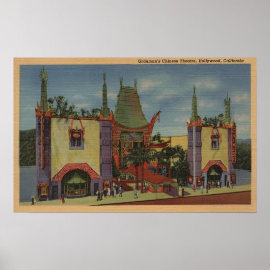 ハリウッドCAGrauman's 中国の Theatre View ポスター (正面)