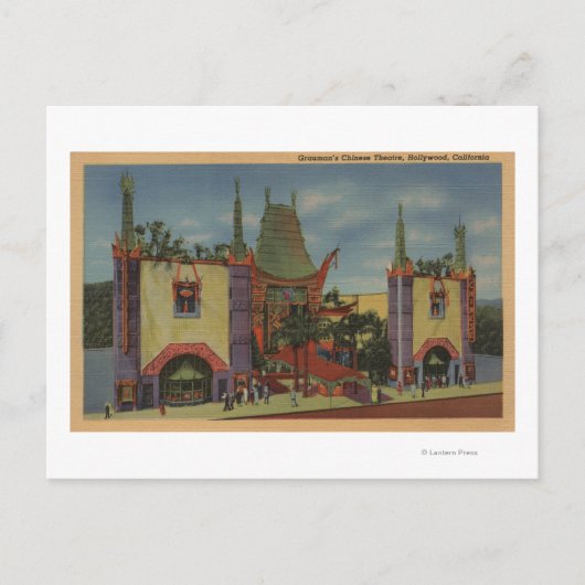ハリウッドCAGrauman's 中国の Theatre View ポストカード (正面)