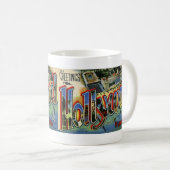 ハリウッドFLのヴィンテージの郵便はがきのマグからの挨拶 コーヒーマグカップ (正面右)