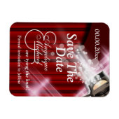 ハリウ結婚ッドの「日付を保存」カスタム赤 マグネット (横)