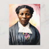 ハリエットタップマンウォーターカラーポートレートアート ポストカード (正面)