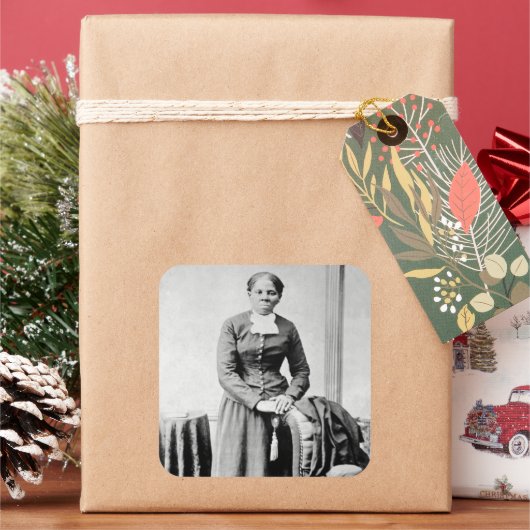 ハリエットチューブマン指揮者アンダーグラウンド鉄道 スクエアシール (クリスマス)