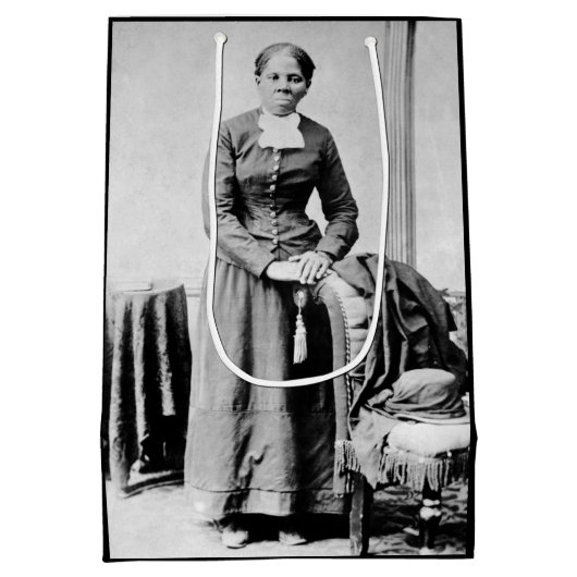 ハリエットチューブマン指揮者アンダーグラウンド鉄道 ミディアムペーパーバッグ (裏面)