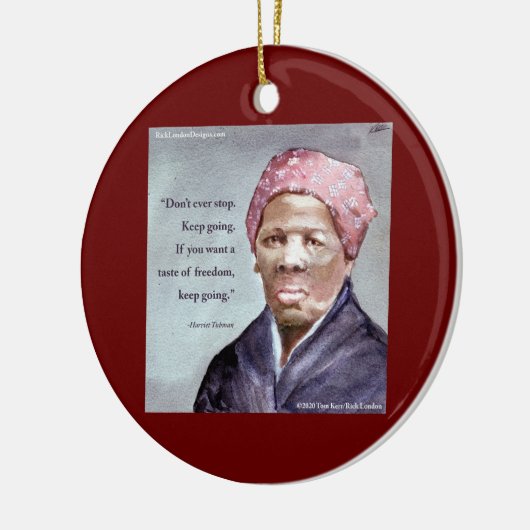 ハリエットトゥープマン&引用文 セラミックオーナメント (左)