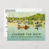 ハリエット湖はがきに帆船の日付を変更する ポストカード (正面/裏面)