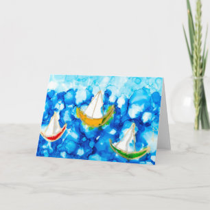 ハリエット湖 愛の帆 魂の塗り絵カード カード