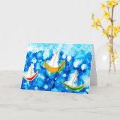 ハリエット湖 愛の帆 魂の絵画 カード (黄色い花)