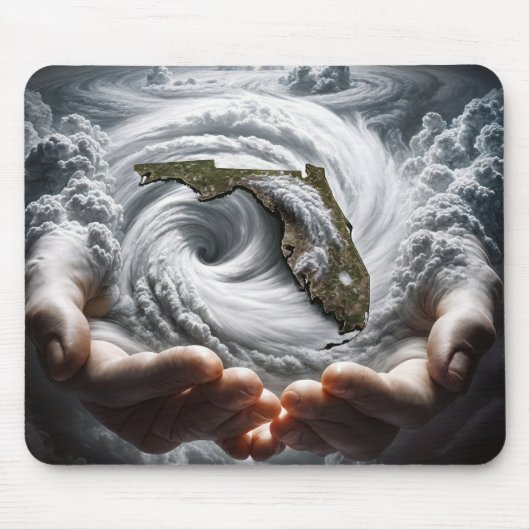 ハリケーンでフロリダを保持する神の手 マウスパッド (正面)