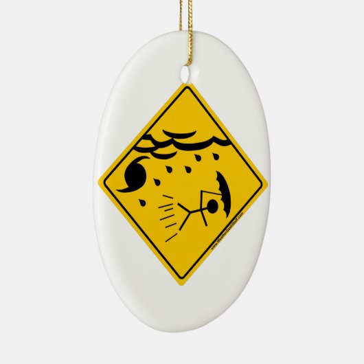 ハリケーンの天候の警告の商品および衣類 セラミックオーナメント (右)