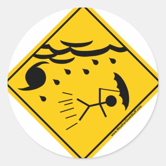 ハリケーンの警告天気と衣類 ラウンドシール (正面)