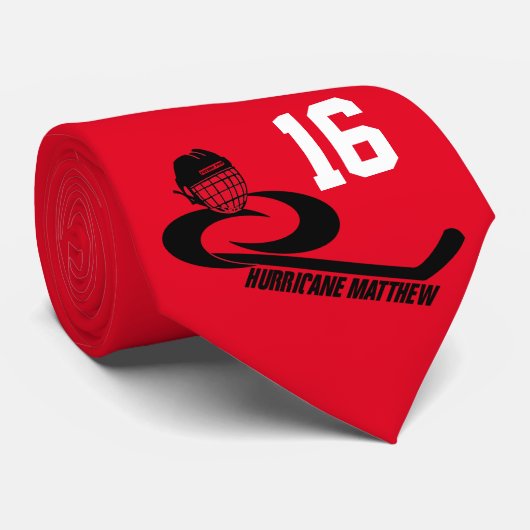 ハリケーンのMATTHEWのカスタマイズ可能なチームホッケーのタイ ネクタイ (ロール)