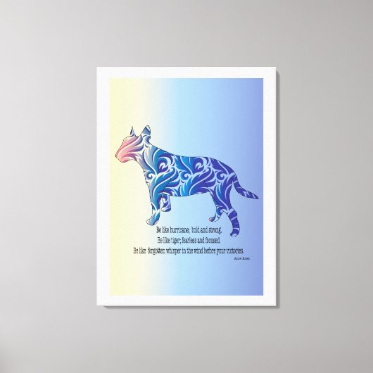 ハリケーンやタイガー・ブル・テリアの芸術のようなものである キャンバスプリント (正面)