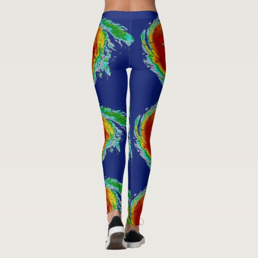 ハリケーンイルマのレーダーのイメージ レギンス (裏面)