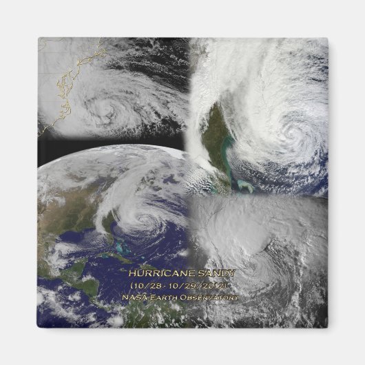 ハリケーンサンディの衛星コラージビュー マグネット (正面)