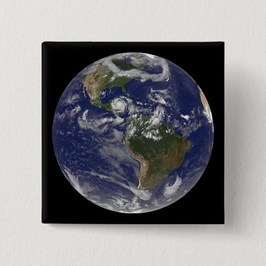 ハリケーンディーンがユカタン半島に接近 缶バッジ (正面)