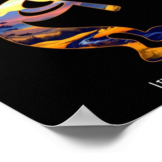 ハリケーンユタアメリカ踊りココペリデザイン ポスター (角)