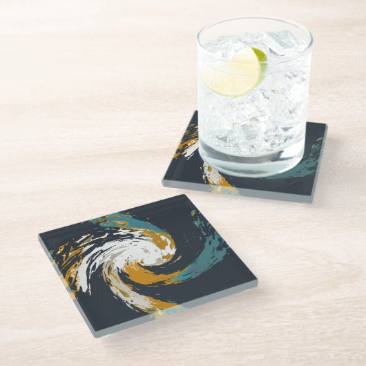 ハリケーン旋回 ガラスコースター (アングル)