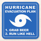 ハリケーン避難計画 スクエアペーパーコースター (正面)