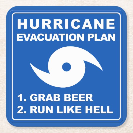 ハリケーン避難計画 スクエアペーパーコースター (正面)