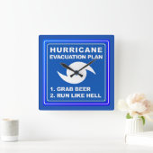 ハリケーン避難計画；-) スクエア壁時計 (ホーム)
