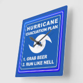 ハリケーン避難計画；-) スクエア壁時計 (傾斜)