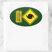 ハリケーン・クロッシング・ステッカー 楕円形シール (バッグ)