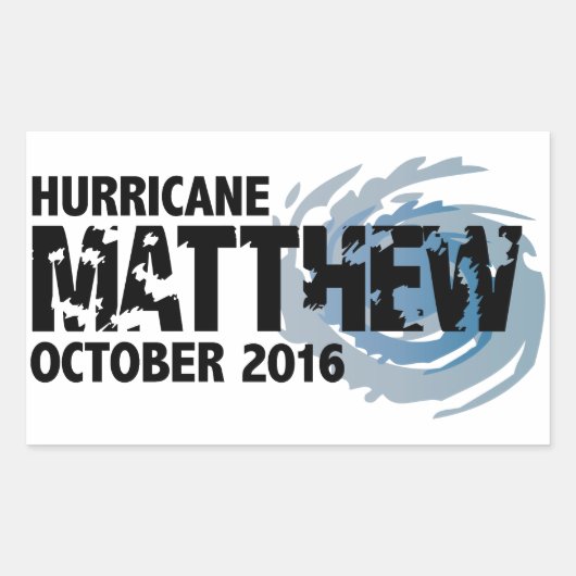 ハリケーン・マシュー2016年10月 長方形シール (正面)
