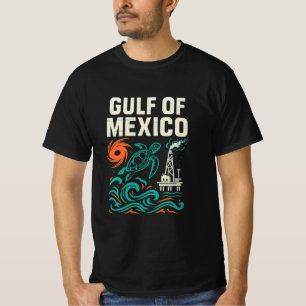 ハリケーン、油リグとウミガメ湾メキシコ Tシャツ